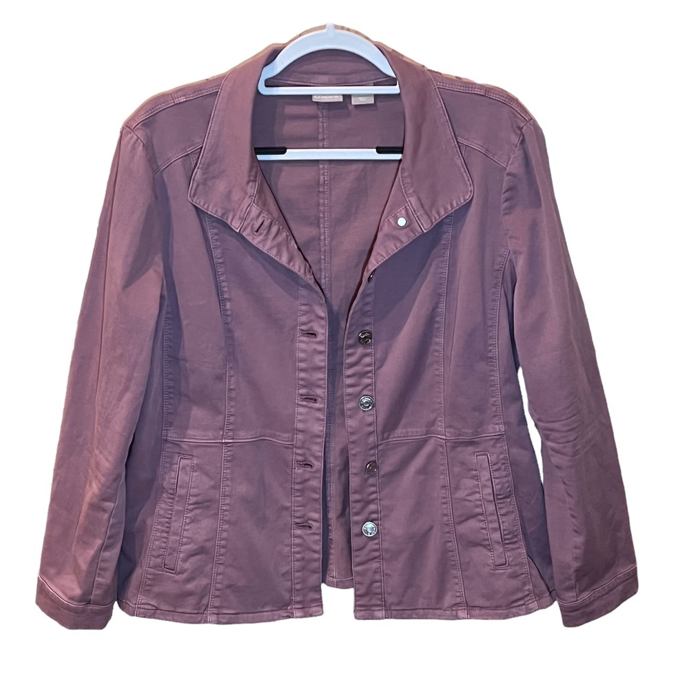 Chico’s Button Down Shacket Jacket Purple - image 1